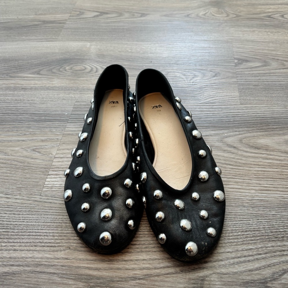 Zara Studded Ballet Flats